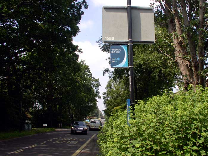 A Bluestar/Unilink temporary bus stop