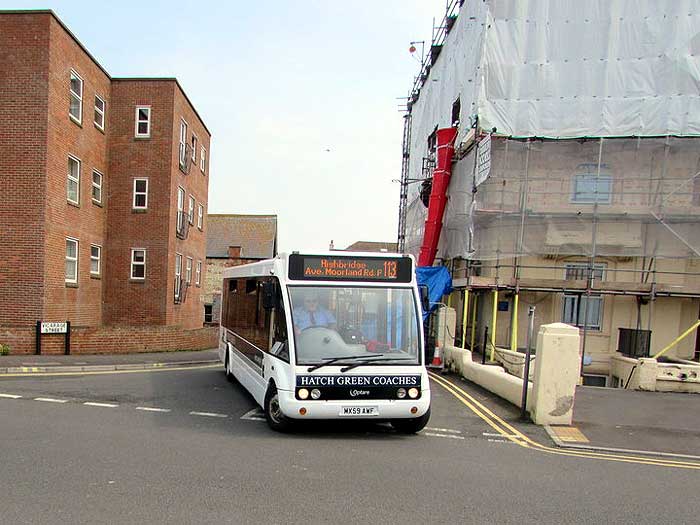 Hatch Green Coaches single-decker in Burnham-on-Sea