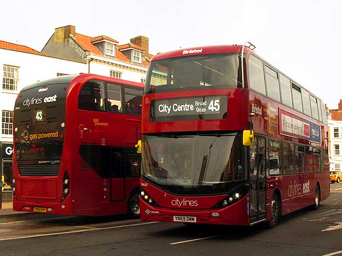Two Citylines double-deckers